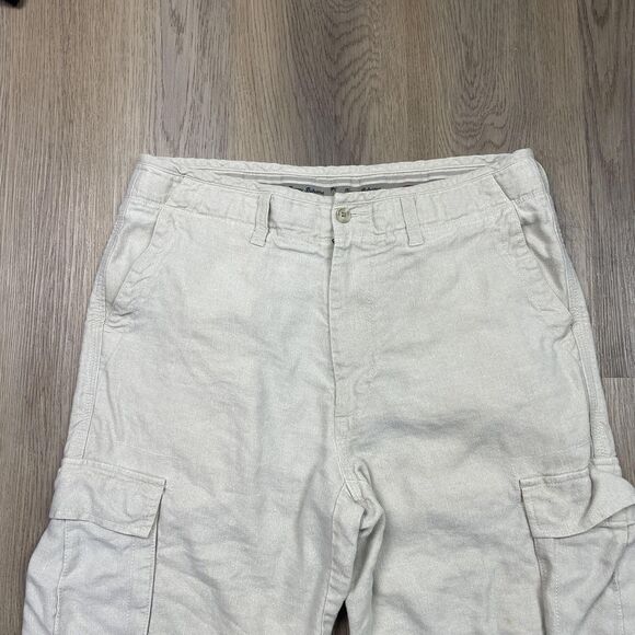 Tommy Bahama Pants Mens 33 Beige Silk Linen Blend Cargo Pockets Lightweight - Picture 2 of 13